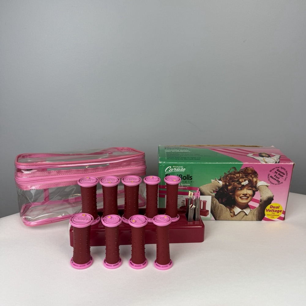 Vintage Richard Caruso Flexirolls Hair Setting System With 9 FlexiRollers